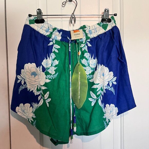 NWT - Farm Rio Linen Secret Garden Shorts - Picture 3 of 4